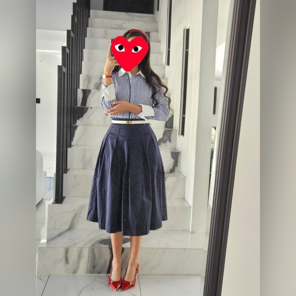 antonio melani high waisted pleated skirt